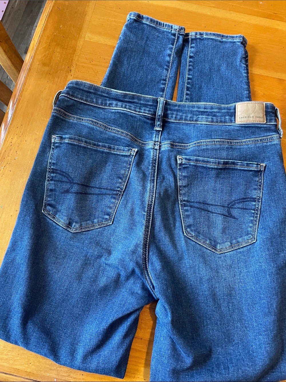 American Eagle Jeans Hi-Rise Jegging in Dark Indigo size 14 x- long - Picture 2 of 6